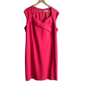 Calvin Klein Cocktail Career cap Sleeve Dress 14W Pink